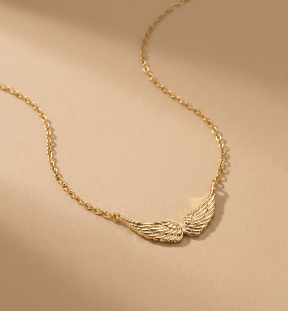 Angel wings necklace (golden)